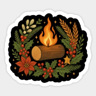 Yule log Sticker